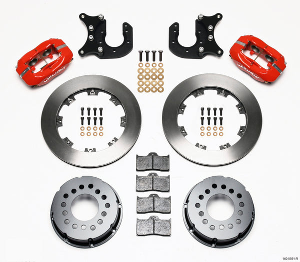 Wilwood Forged Dynalite P/S Rear Kit Red Mopar/Dana 2.36in Off w/Snap Ring Brng 140-5591-R