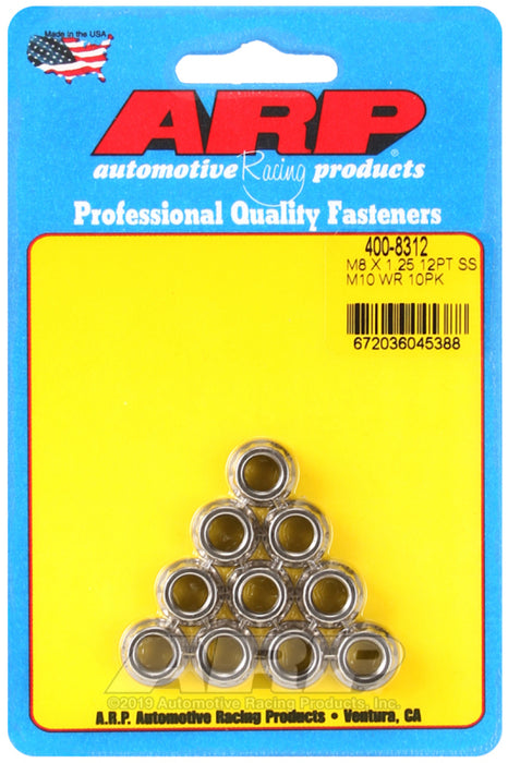 ARP M8 x 1.25 12pt SS Nut Kit 400-8312