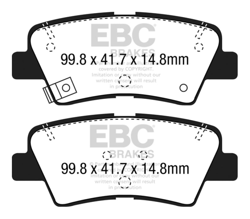 EBC 12+ Hyundai Elantra GT 2 Yellowstuff Rear Brake Pads DP42188R