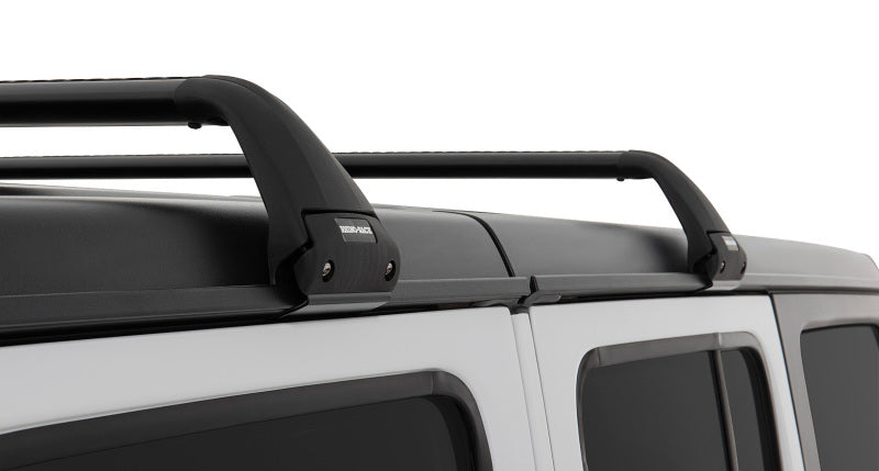 Rhino-Rack 07-22 compatible with Jeep Wrangler JK/JL 4 Door Hard Top Vortex SG 2 Bar Roof Rack Black SG59