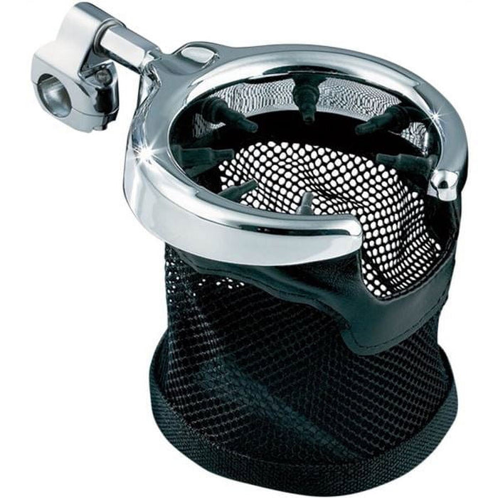 Kuryakyn Universal Passenger Drink Holder With Basket Black & Chrome 1484