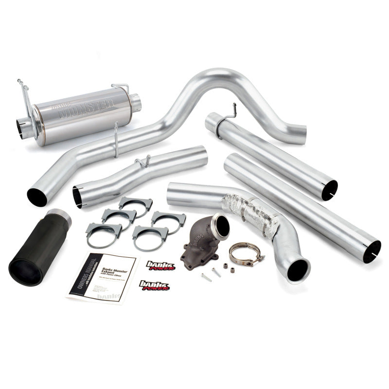 Banks Power 01-03 Ford 7.3L 275HP w/Cat (MT) Monster Exh w/ Power Elbow SS Single Exh w/ Blk Tip 48660-B