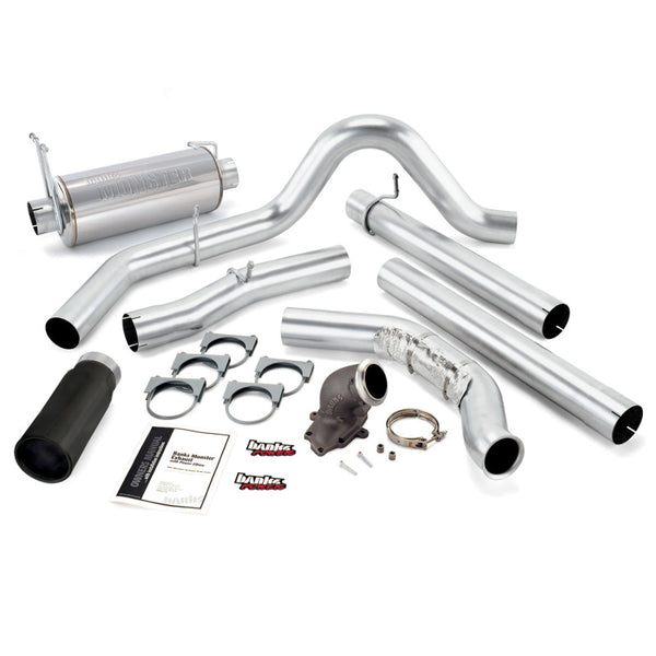 Banks Power 01-03 Ford 7.3L 275HP w/Cat (MT) Monster Exh w/ Power Elbow SS Single Exh w/ Blk Tip 48660-B