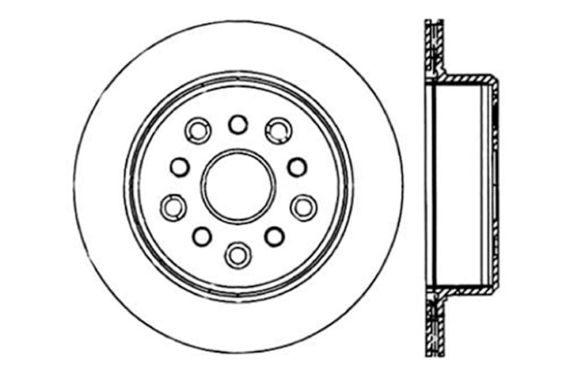 StopTech 5/93-98 Toyota Supra Right Rear Slotted & Drilled Rotor 127.44105R