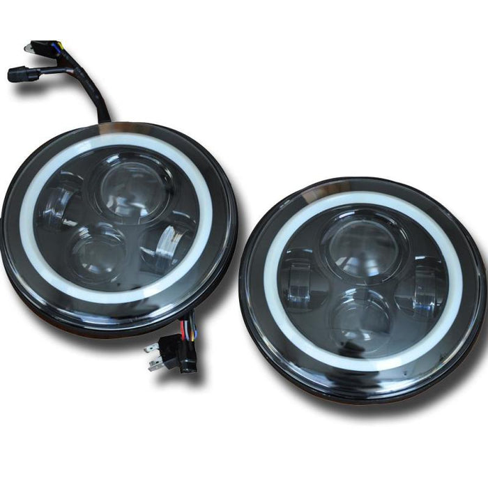 DV8 Offroad 07-18 compatible with Jeep Wrangler JK LED Projector Headlights HL7JK-01