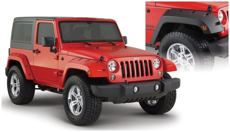 Bushwacker 07-18 compatible with Jeep Wrangler Pocket Style Flares 2pc Black 10077-02