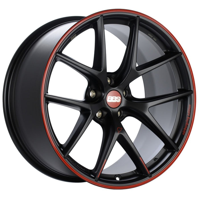 BBS CI-R Nurburgring Edition 19x8.5 5x112 ET45 Satin Black/Red Lip Wheel 82mm PFS Required CI2103NE