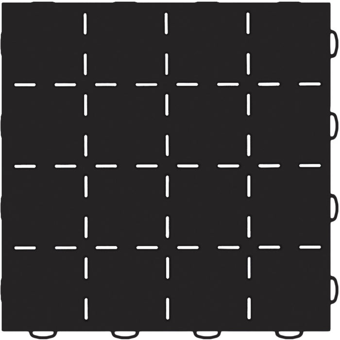 WeatherTech TechFloor 12in x 12in Solid Tile w/ Raised Squares Black 51T1212SS BK