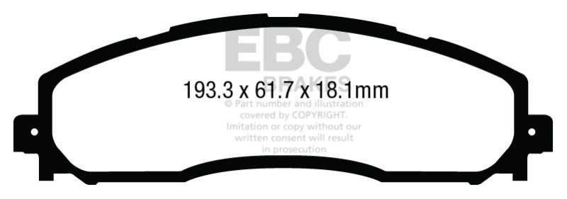 EBC 13+ Ford F250 (inc Super Duty) 6.2 (2WD) Yellowstuff Rear Brake Pads DP43016R