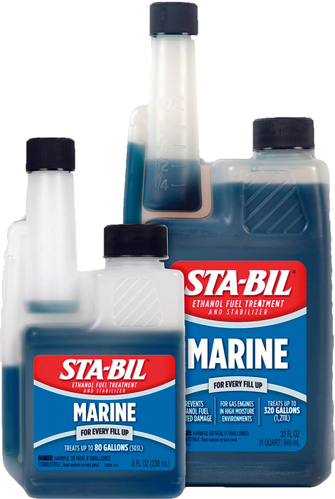 STA-BIL 360 Marine Ethanol Treatment & Fuel Stabilizer - Full Fuel System Cleaner - Fuel Injector Cleaner - Removes Water- Protects Fuel System - Treats 80 Gallons - 8 Fl. Oz. (22239),Black