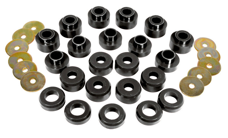 Prothane 97+ compatible with Jeep TJ Body Mount Kit Black 1-107-BL