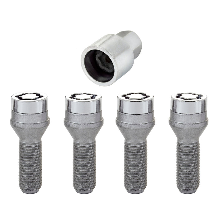 McGard Wheel Lock Bolt Set 4pk. (Cone Seat) M14X1.5 / 19mm Hex / 31.0mm Shank Length Chrome 27000