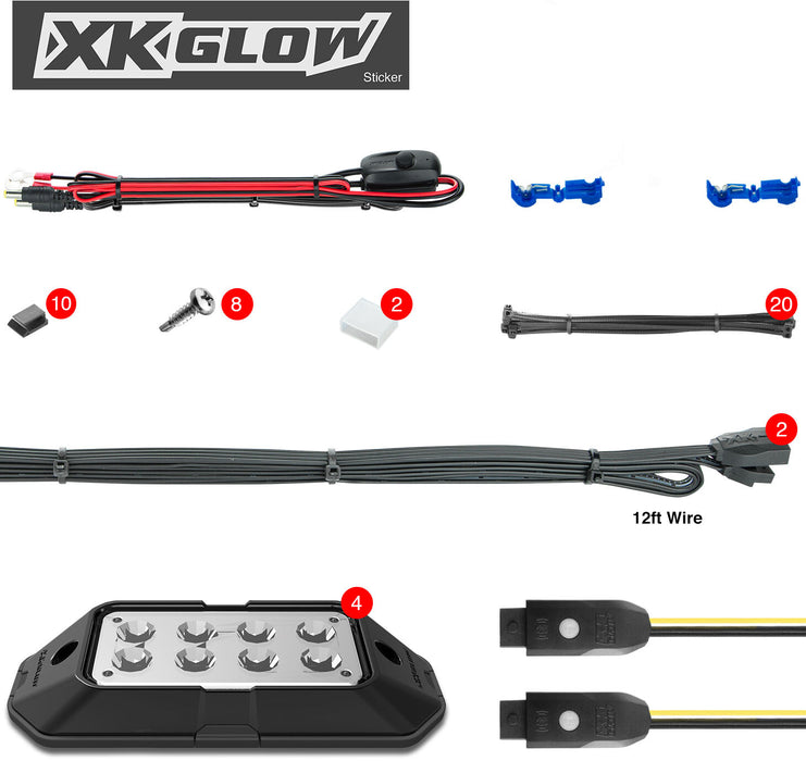 XKGLOW 4Pc Rgb Rock Light