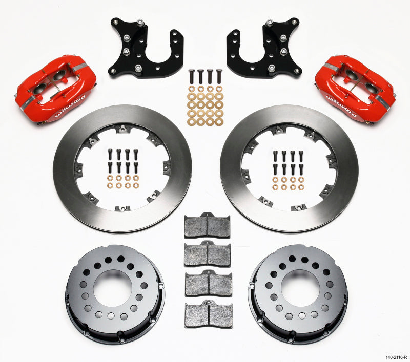 Wilwood Forged Dynalite P/S Rear Kit Red Mopar-Dana 2.72in Offset 140-2116-R