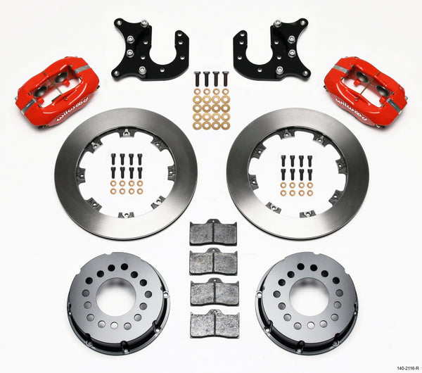 Wilwood Forged Dynalite P/S Rear Kit Red Mopar-Dana 2.72in Offset 140-2116-R