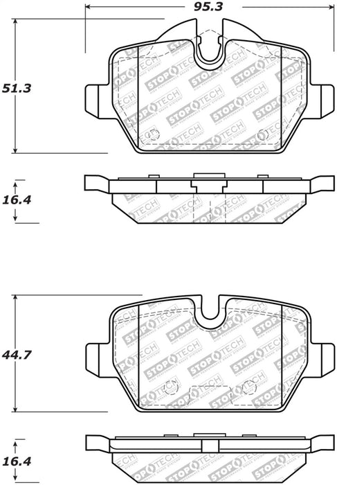 StopTech Street Select Brake Pads w/Hardware Rear 11-16 Mini Cooper Countryman 305.1226