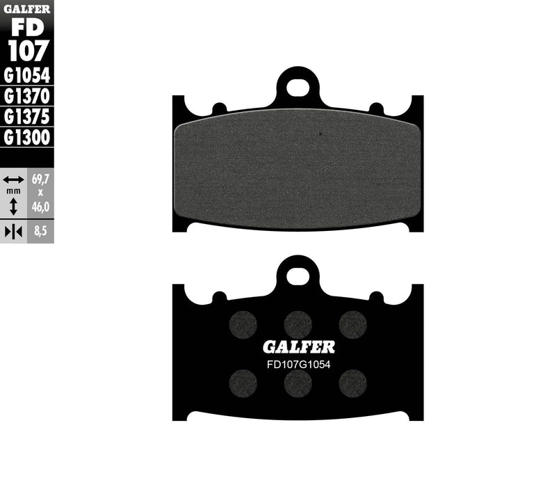 Galfer 97-03 Suzuki GSXR600 G1054 Semi-Metallic Brake Pads (Black)