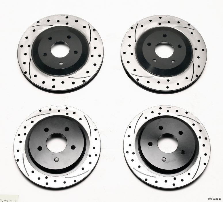 Wilwood Rotor Kit Front/Rear-Dimpled/Slotted 97-04 Corvette C5 All/ 05-13 C6 Base 140-9336-D