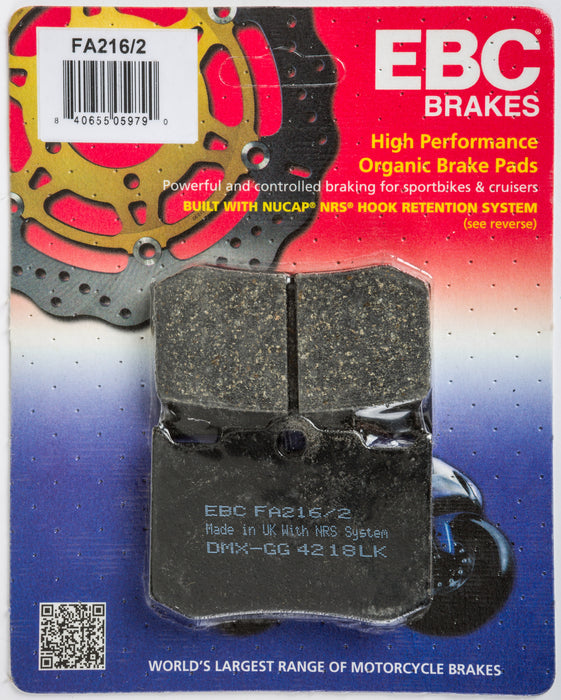 EBC Brakes FA216/2 Disc Brake Pad Set, Black