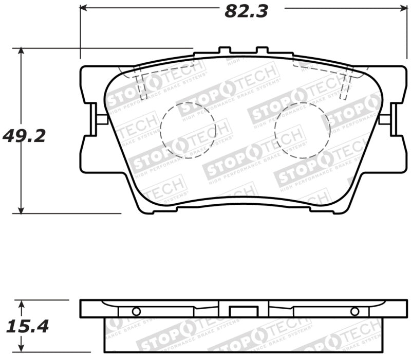 StopTech Street Brake Pads Rear 308.1632