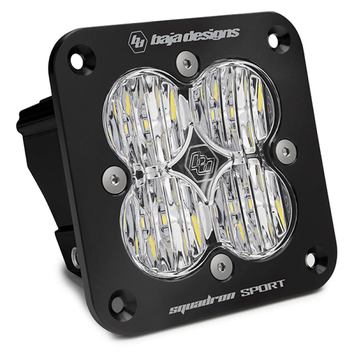 Baja Designs Squadron Sport Black Wide Cornering Pattern Flush Mount LED Light Pod Clear 551005