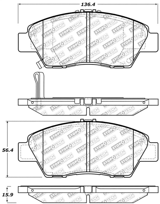 StopTech Street Select Brake Pads Front 305.1394