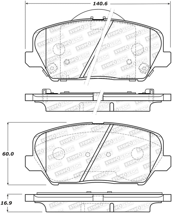 StopTech Street Brake Pads Rear 308.1735