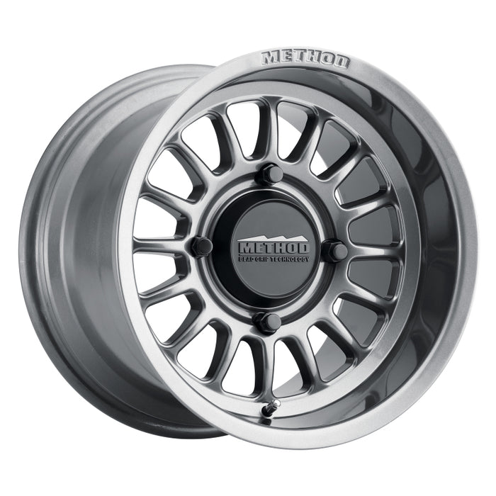 Method MR411 Bead Grip 14x7 / 4+3/13mm Offset / 4x156 / 132mm CB Gloss Titanium Wheel MR41147046843