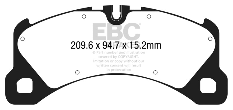 EBC 14+ Porsche Macan (Cast Iron Rotors only) 3.0 Twin Turbo Yellowstuff Front Brake Pads DP42203R