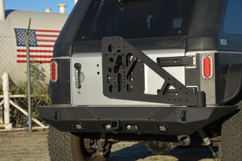 DV8 Offroad 07-18 compatible with Jeep Wrangler JK Full Length Rear Bumper w/ Lights RBSTTB-10