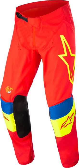 Alpinestars Techstar Quadro Pants Bright Red/Ylw Fluo/Blue Sz 40 482-970840