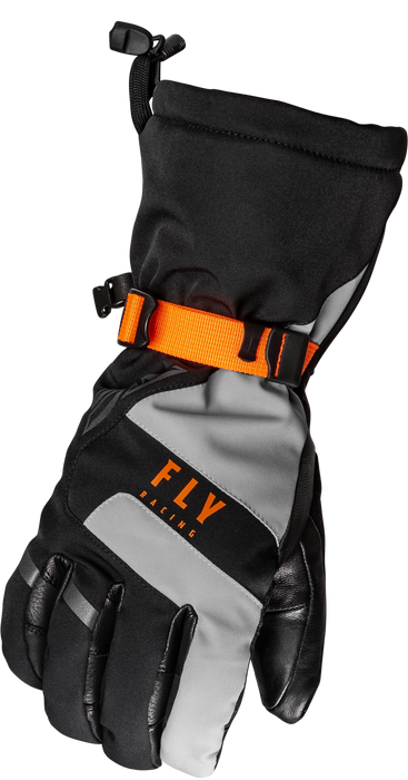 Fly Racing 2023 Snow Highland Glove (Black/Grey/Orange, X-Small)