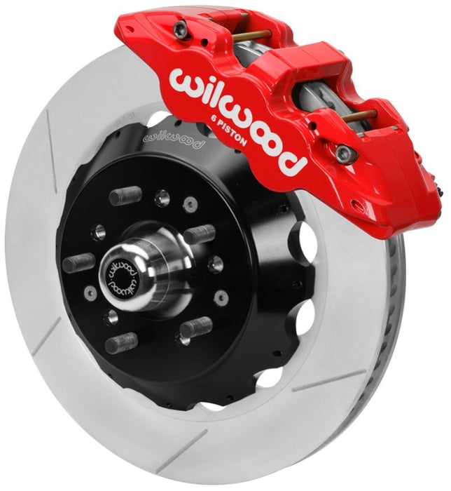 Wilwood 70-81 FBody/75-79 A&XBody AERO6 Frt BBK 14in Rtr Red Calipers Use w/ Pro Drop Spindle 140-16197-R