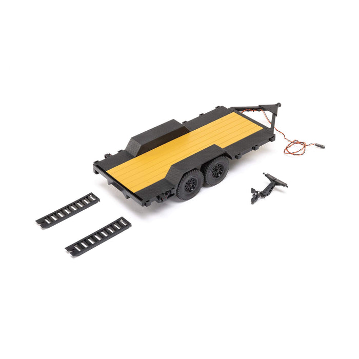 Axial SCX24 Flat Bed Vehicle Trailer with LED Taillights:1/24th