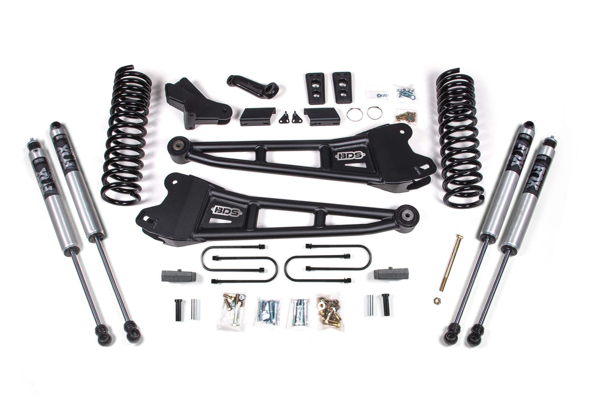 BDS 2013-2018 Fits RAM 3500 4" Radius Arm Suspension Lift, 3" Rear, Block, Diesel FOX 2.5 Pes R/r Front, FOX 2.5 Pes P/b Rear 1794FPE