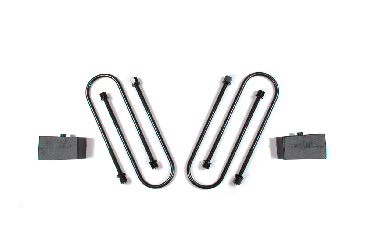 ZONE 2" Block Kit 4in U-bolts Fits RAM 3500 13-18 4WD D1207