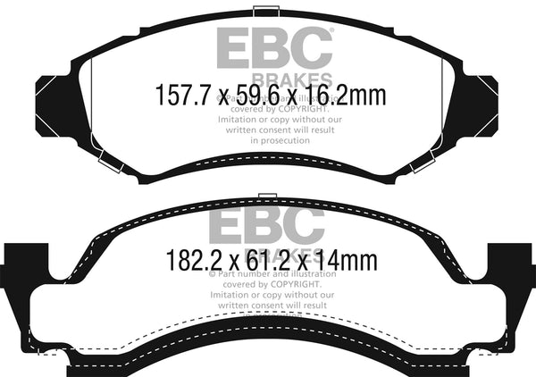 EBC 1974 AMC Ambassador 5.0L Yellowstuff Front Brake Pads DP41265R
