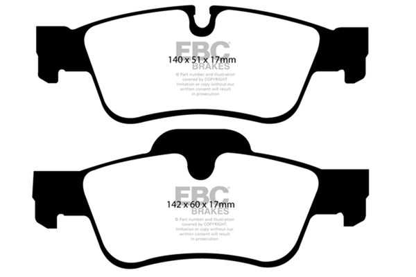EBC 05-06 Fits Mercedes-Benz G55 AMG 5.4 Supercharged Ultimax2 Rear Brake Pads UD1122