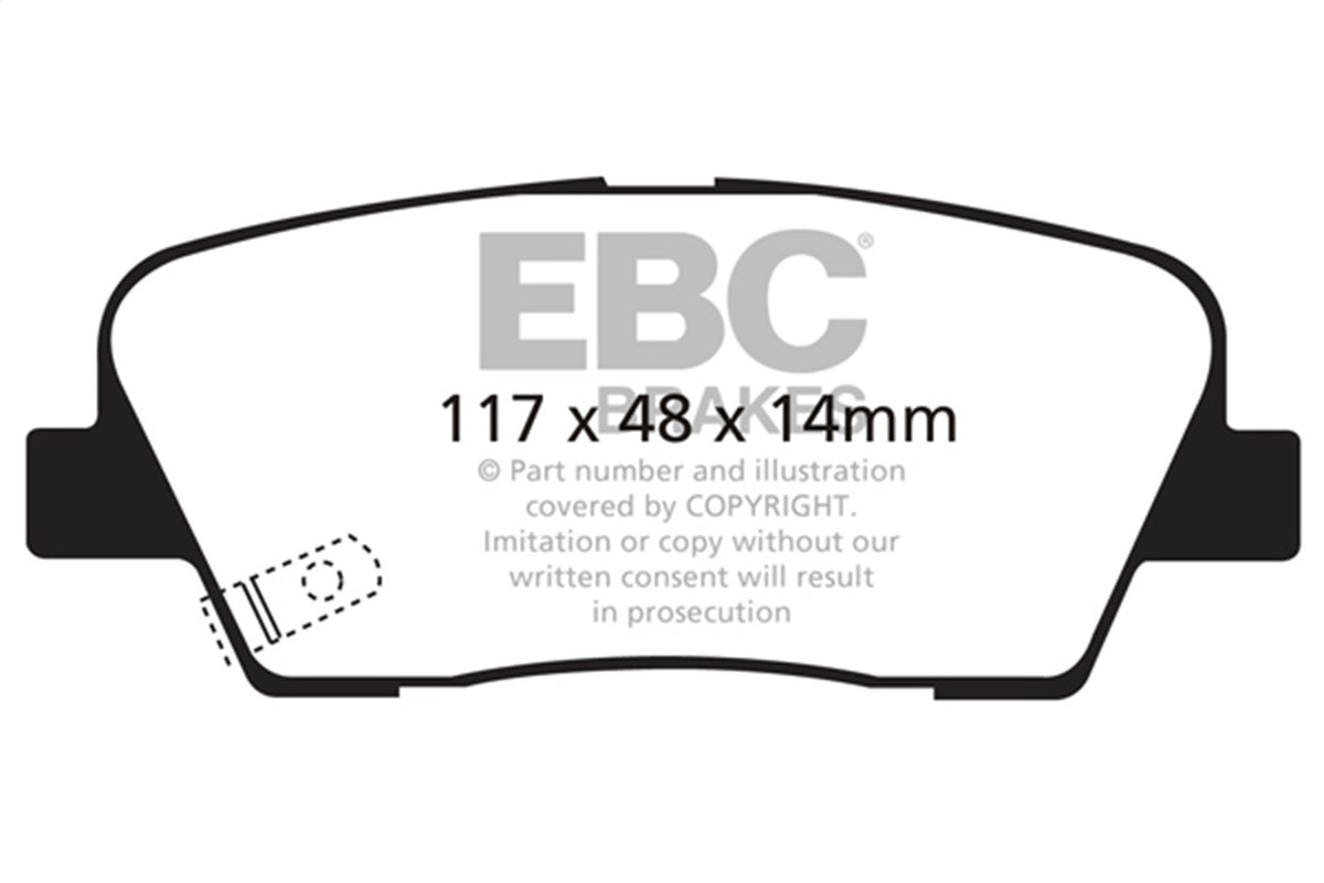 EBC 06-09 Fits Hyundai Entourage 3.8 Ultimax2 Rear Brake Pads UD1284