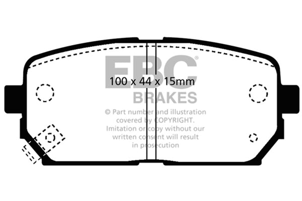 EBC 2007-2010 Fits Kia Rondo 2.4L Ultimax2 Rear Brake Pads UD1296