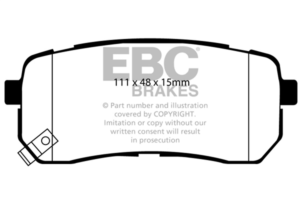 EBC 15+ Fits Kia Sedona 3.3 Yellowstuff Rear Brake Pads DP41814R