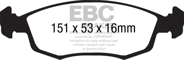 EBC 2013+ Fiat 500E Electric Ultimax2 Front Brake Pads UD1720