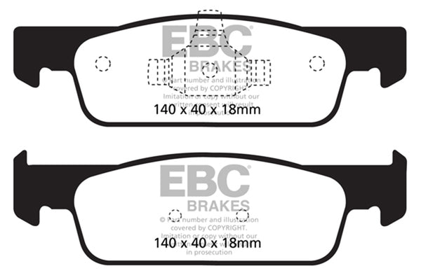 EBC 2016-2017 Smart Fortwo 0.9L Turbo Yellowstuff Front Brake Pads DP42146R
