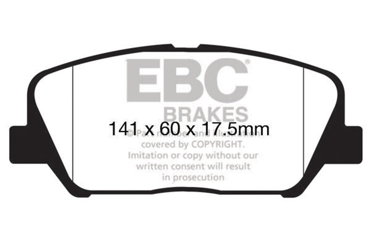 EBC 16+ Fits Hyundai Veloster 1.6 Turbo Ultimax2 Front Brake Pads UD1827