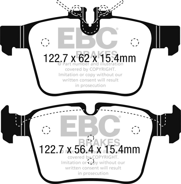 EBC 15+ Fits Mercedes-Benz C300 (W205) 2.0 Turbo 4-matic Greenstuff Rear Brake Pads DP22215