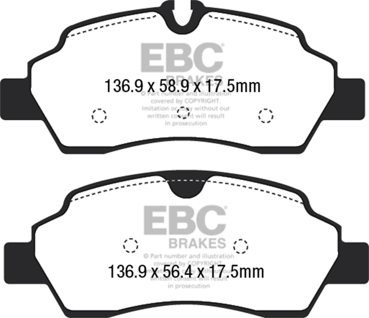 EBC 15+ Fits Ford Transit 2.2 Td Ultimax2 Rear Brake Pads UD1775