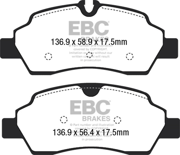 EBC 15+ Fits Ford Transit 2.2 Td Ultimax2 Rear Brake Pads UD1775