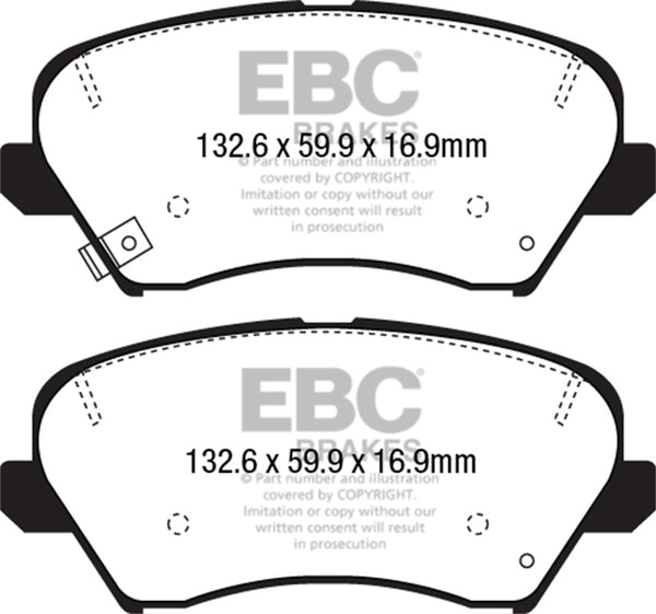 EBC 2017 Fits Hyundai Elantra GT 2.0L Greenstuff Front Brake Pads DP22232