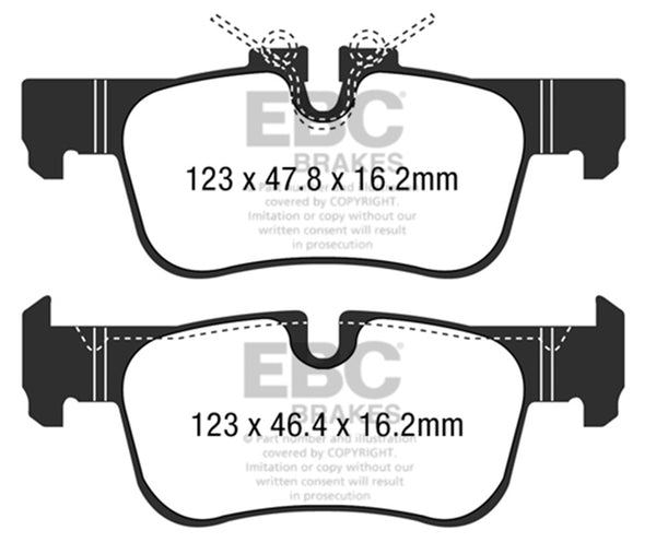EBC 16-18 Fits BMW X1 Yellowstuff Rear Brake Pads DP42235R