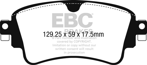 EBC 17-18 Fits Audi A4 / A4 Quattro / A5 Quattro Yellowstuff Rear Brake Pads DP42254R